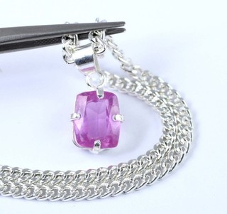 Colgante de piedras preciosas cojín de kuncita rosa natural de 7 60 quilates 11 x 9 mm para hombre ver video