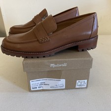 NEW Madewell The Corinne Lugsole Loafer In Dried Maple Leather Women's Size 10.5