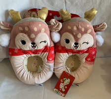 NEW Original Squishmallows Reindeer Character Plush Slippers - Size 2/3