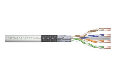 DIGITUS CAT 6 SF/UTP Twisted Pair Roh-Patchkabel, 100m,grau