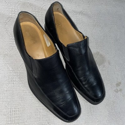 Bally Switzerland Dress Loafers Mens Size 8 EEE Black Leather Business Formal