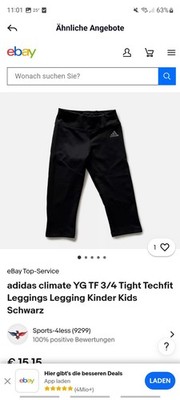 adidas climate YG  TF 3/4 Tight Techfit Leggings Legging Kinder Kids Schwarz