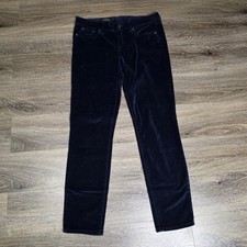 J.Crew Womens 26 Toothpick Skinny Pants Navy Blue Velvet Mid Rise Holiday Luxe