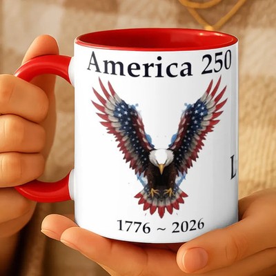 America Eagle Design Coffee Mug Patriotic USA Gift Accent Cup Drinkware