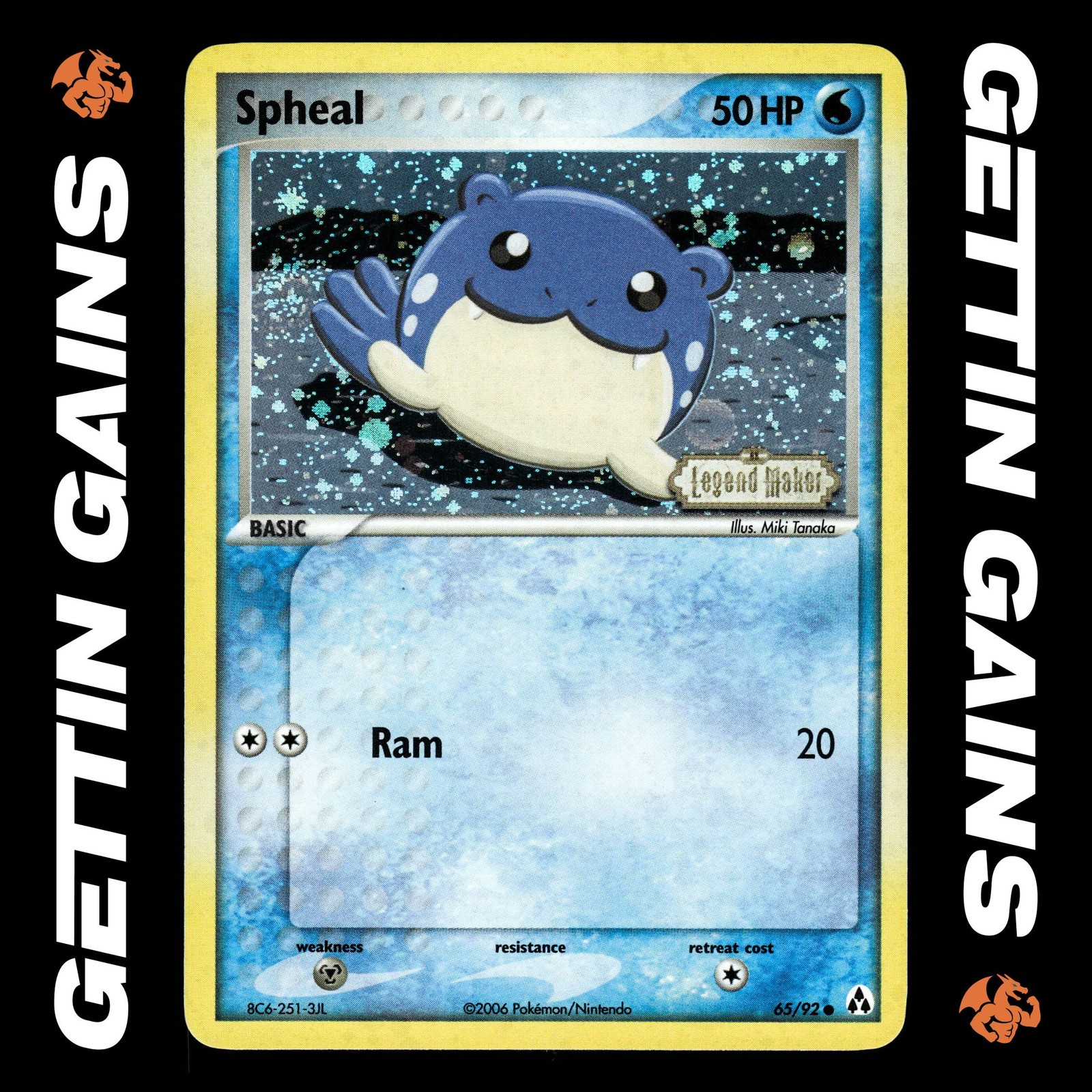 Spheal - 65/92 - Reverse Holo - Legend Maker - Pokemon Card - NM/M