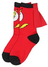 The Flash Socks DC Comics red cape yellow bolt costume Bioworld