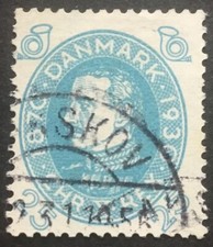 Denmark 25 ore light blue, 1930 Christian X 60th B day, SG261 Mi191 YT203 used