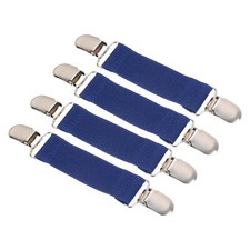 Mitten Clips, 4Pcs Elastic Glove Buckle Clip with Double Metal Clamp, Blue