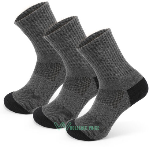 3-12 Pairs Mens 70% Wool Thermal Cushion Casual Ankle Quarter Socks Sport Hiking - Picture 15 of 17