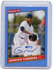2020 DONRUSS #86S-GC GENESIS CABRERA AUTOGRAPH, ST. LOUIS CARDINALS, 091721