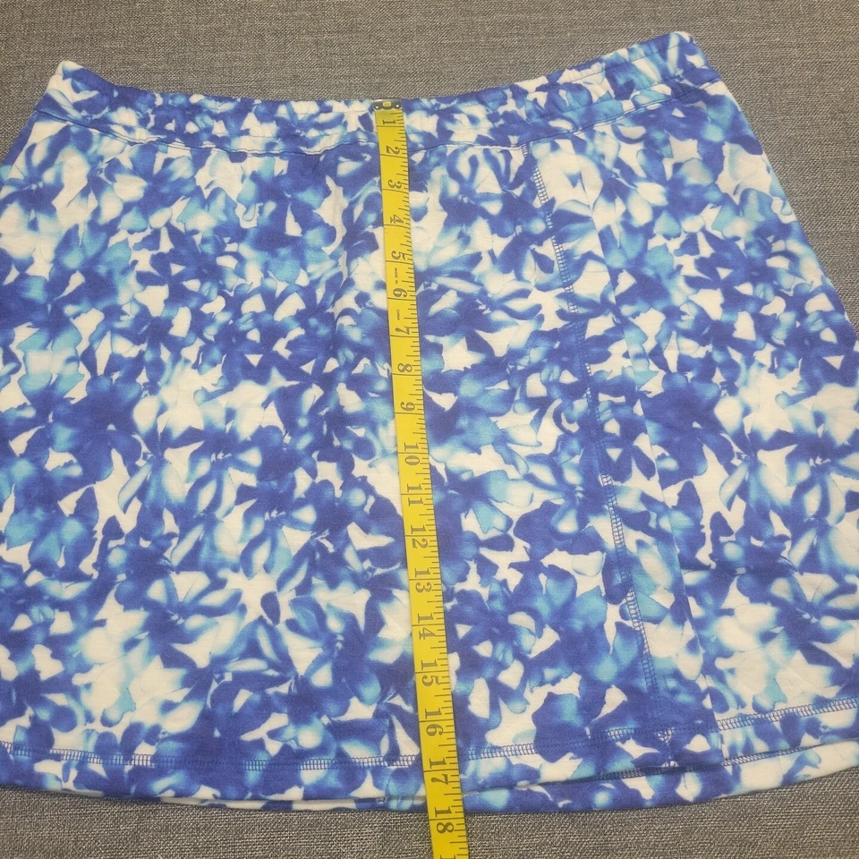 Falda Isaac Mizrahi Live Pull On Talla Grande Estampado Azul Jacquard Tejida Informal Moderna Foto 3 de 4