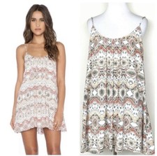 Show Me Your Mumu Dress Medium La Quinta Trapeze Mini Ikat Red Boho Summer SMYM