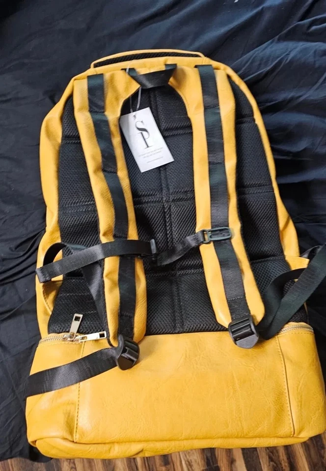 Bolso de Viaje Grande Sole Premise Luciano Amarillo Cuero Caído Nuevo con Etiquetas Foto 2 de 4