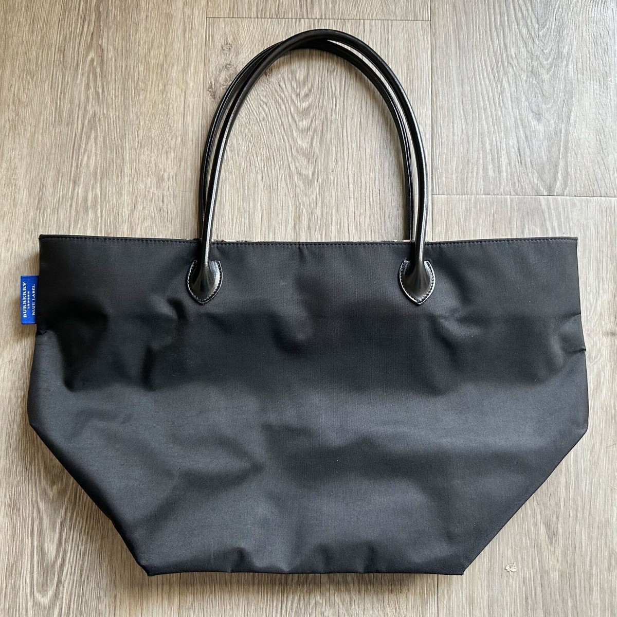 Burberry Blue Label Black and Nova Check Nylon Tote Bag Burberry Blue Label Black and Nova Check Nylon Tote Bag
