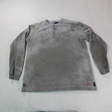Ariat FR Henley Shirt Mens Large Gray Workwear Flame Resistant CAT2 2112 FR Top