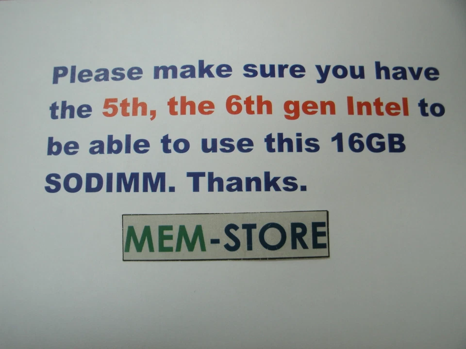 Single 16GB SODIMM (1x16GB) 1.35V 1600MHz Dell XPS 9343 5TH GEN Intel i5 i7 ONLY - Image 4 of 4