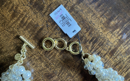 NWT Talbots Multistrand Faux Pearl and Crystal Statement Necklace - $79.50 - Picture 4 of 6