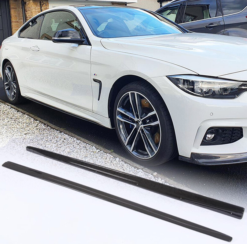For BMW F32 F33 F36 435i M Sport 14UP GLOSSY BLACK Side Skirt