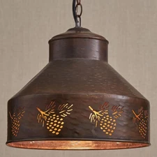 Rustic Lodge Pinecone Pendant Metal Hanging Light 12" x 10" Lamp By Park Designs