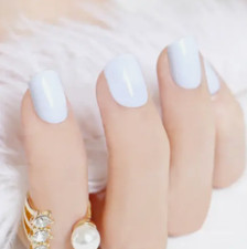 24 Short Bright White Press on Nails kit with glue mani