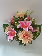 Lily Silk Flower Bunch Artificial – Faux Floral Bouquet for Home