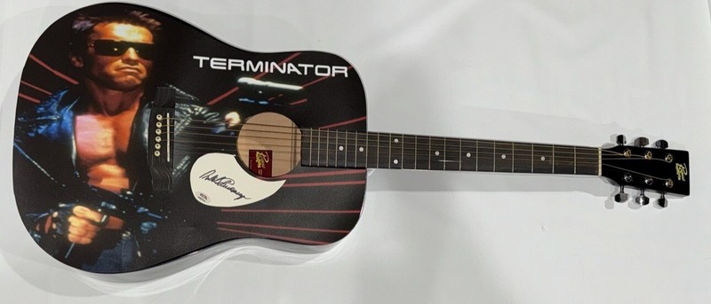 ARNOLD SCHWARZENEGGER SIGNED CUSTOM ACOUSTIC GUITAR TERMINATOR PSA COA