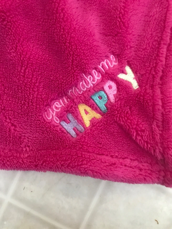 Pink Cutie Pie Monkey You Make Me Happy Lovey Security Blanket Pink Flower - Image 2 of 4