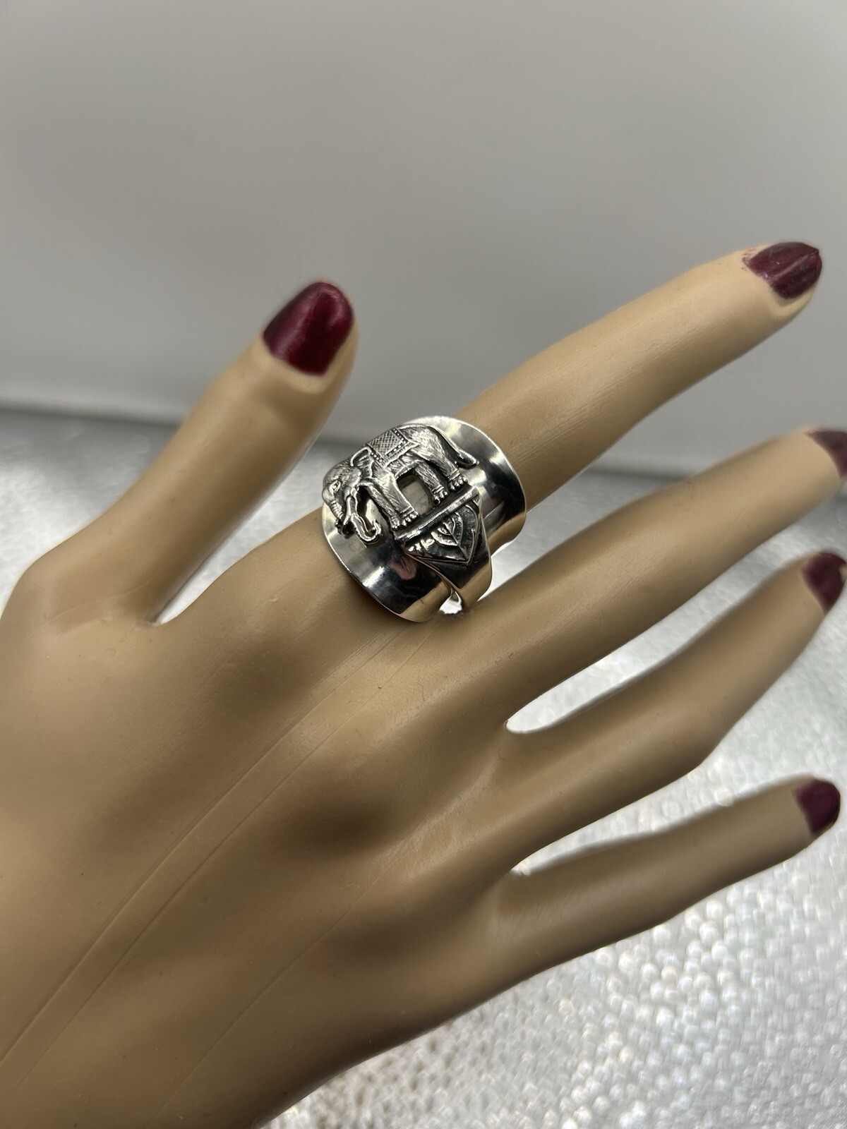 Sterling Silver .950 Elephant Ring Handcrafted of… - image 5