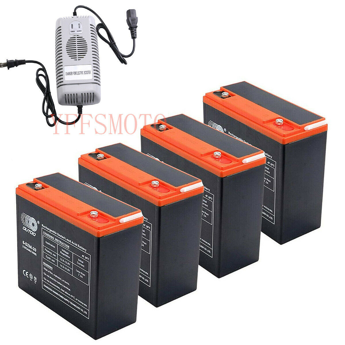 2/3/4pcs 12V 24Ah 6-DZM-20 Battery for Go Kart E-bike Pocket Golf Cart Dirt Bike