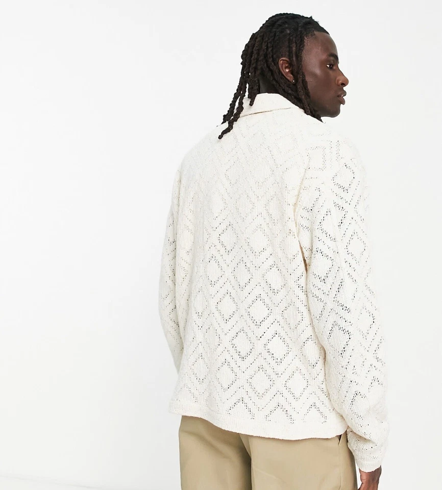 Chaqueta de ganchillo para hombre ASOS Foto 2 de 4