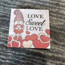 Gnome Wooden Home Decor Mini Sign Free Standing Square Love Sweet Valentines New
