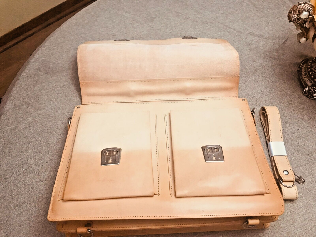 ECHTES LEDER Thick Saddle Leather Briefcase /Messenger Bag  display picture 2