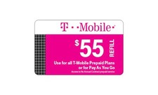 T-Mobile Prepaid 55 Refill Top-Up Prepaid Card , AIR TIME PIN / RECHARGE