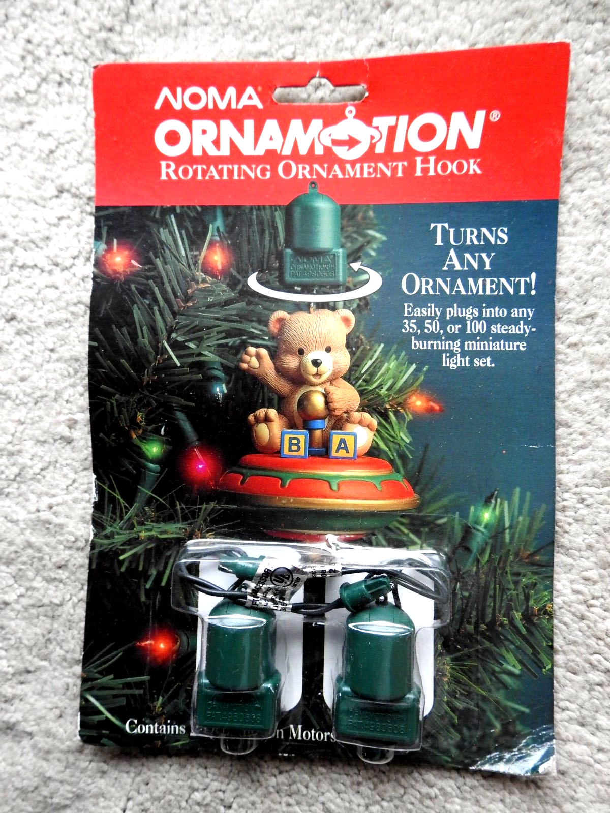 NOMA Ornamotion Rotating Ornament Hooks Christmas Spinner Motor Sealed 2 Pack