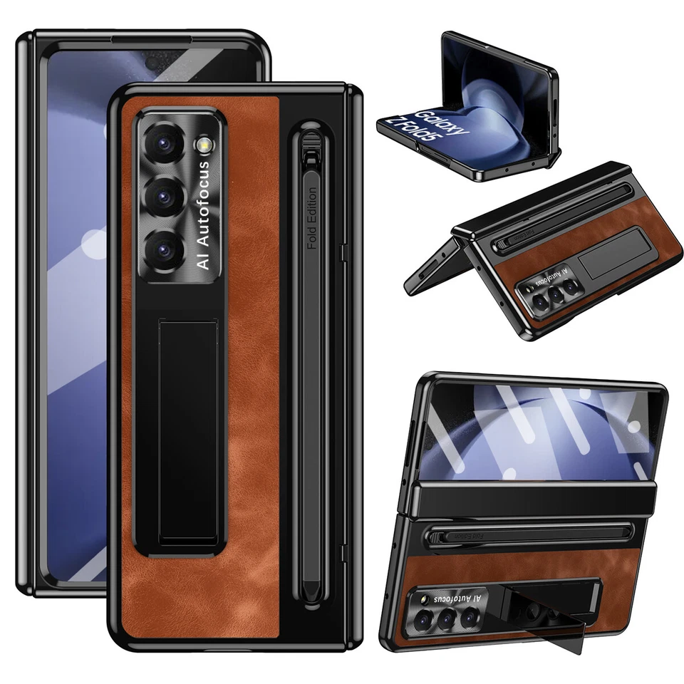 For Samsung Galaxy Z Fold 7/6/5/4 Screen Protector Hinge Stand Case + Pen Stylus - Image 2 of 4