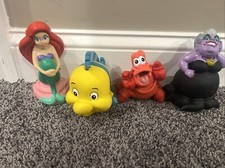 The Little Mermaid Bath Toy Lot - Ursula Flounder Sebastian
