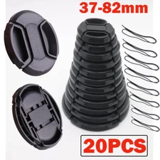 37～82mm Front Lens Cap Cover Center Pinch Snap On For Nikon Sony Pentax 20PCS