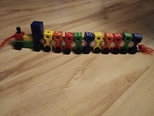 Eisenbahn Lokomotive Zahlen Farben Holzzug Kinder