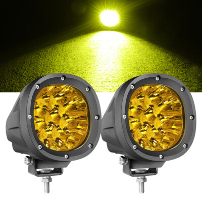 2x4'' Round LED Spot Flood Light Pods Work Driving Fog Lamp Offroad 4WD ATV Truck