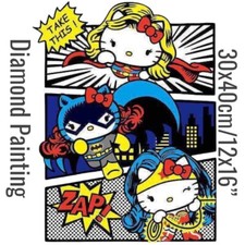 Hello Kitty Superheroes DIY Full Round Drill 30x40cm Diamond Painting