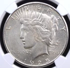 1925 S PEACE DOLLAR NGC MS 62 SILVER SATIN LUSTER OVER A DECENT STRIKE AND NO