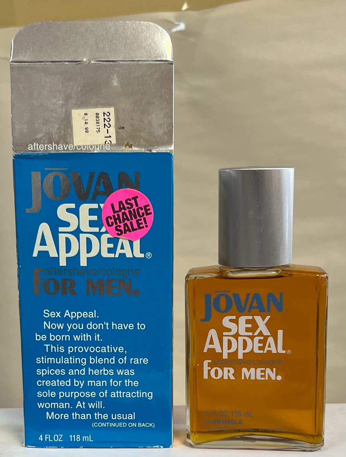 Jovan Sex Appeal Aftershave / Cologne for Men 4 fl oz ORIGINAL 90's