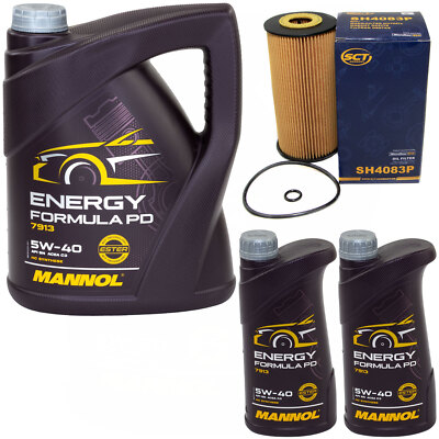 Motoröl Set MANNOL Energy Formula 5W-40 7 Liter + Ölfilter für Hyundai KIA 2.2