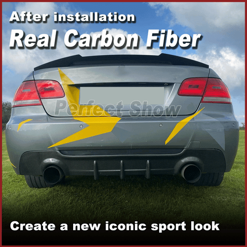 For BMW 3Series E92 E93 325i M-Sport 2007-13 REAL Carbon Fiber Rear Diffuser Lip - Picture 3 of 15