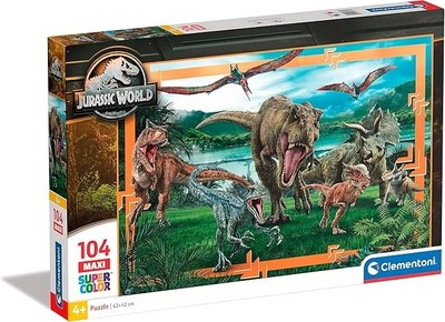 Clementoni 23770 - Supercolor Puzzle Jurassic World Dinosauri - 104 ...