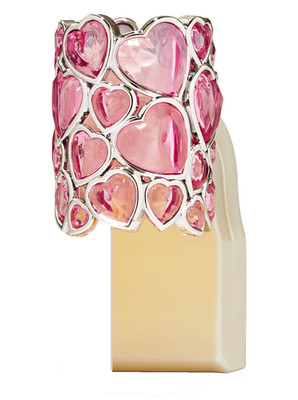 New! Bath & Body Works PINK GEM HEARTS WALLFLOWER HOLDER PLUG NIGHTLIGHT Crystal