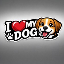 I Love My Dog  vinyl Car decal      