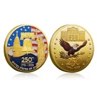 250th Anniversary Commemorative Coins  Golden American Flag & Liberty Bell De...