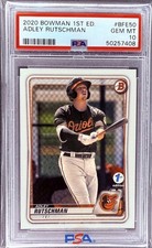 2020 Bowman 1st Edition Adley Rutschman #BFE-50 Rookie PSA 10 Baltimore Orioles 