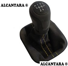 FÜR AUDI A3 8L 8P 8V  SCHALTSACK SCHALTKNAUF 12mm ALCANTARA© 5G NAHT GELB D1